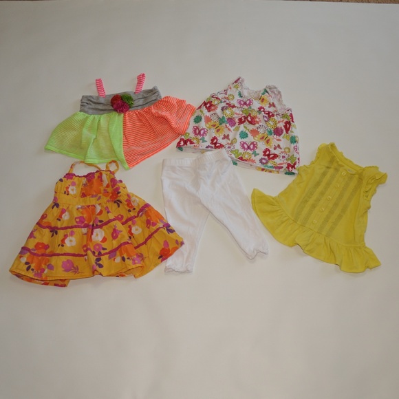 12M Girls Sundresses Flowers Neon Colors 4112 - Picture 1 of 3